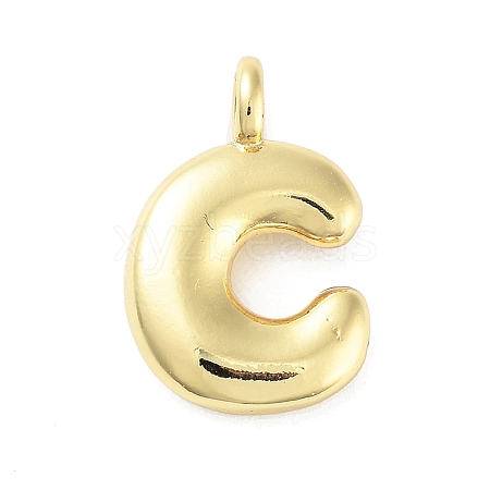 Rack Plating Brass Balloon Letter Pendants KK-C050-01G-C-1