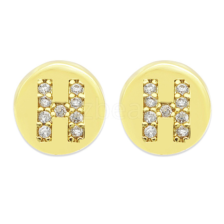 Brass Micro Pave Clear Cubic Zirconia Beads KK-T030-LA843-HX3-1