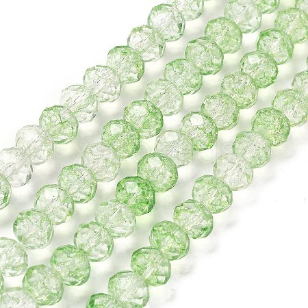 Transparent Crackle Glass Beads Strands CCG-L050-01A-03-1