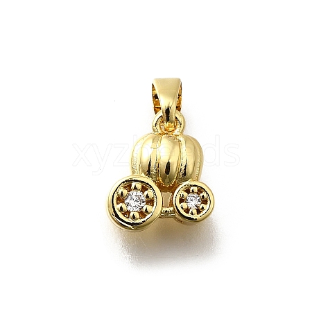 Brass Micro Pave Cubic Zirconia Charms KK-P295-23G-1