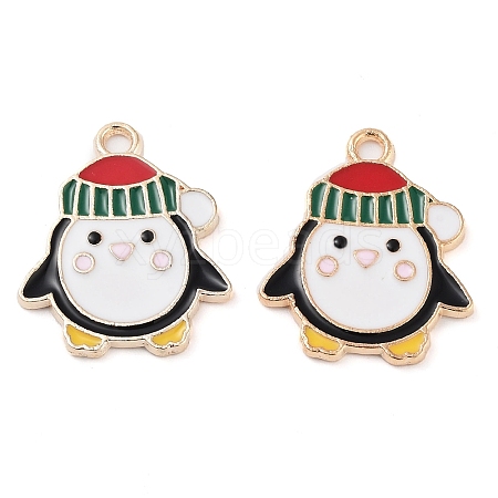 Christmas Theme Barrel Plating Alloy Enamel Pendants LS-PALLOY-S192-01KCG-05-1