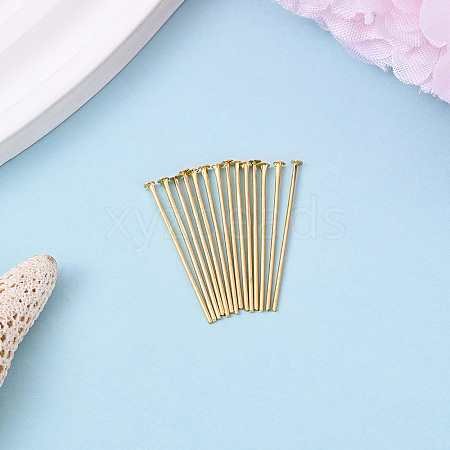 Brass Flat Head Pins KK-YW0004-02B-G-1