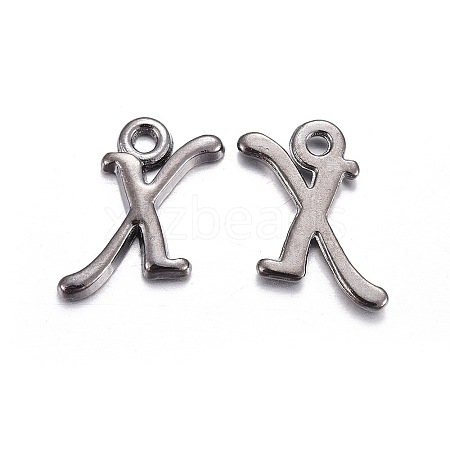 Gunmetal Plated Alloy Letter Pendants LS-PALLOY-P097-03-X-1