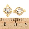 Brass Pave Clear Cubic Zirconia Connector Charms KK-P275-42G-3