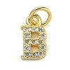 Initial Letter Brass with Cubic Zirconia Charms KK-Q814-26B-G-1