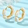 Natural Shell Beaded Hoop Earrings EJEW-TA00278-3