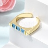 Brass Micro Pave Cubic Zirconia Cuff Open Rings for Women RJEW-L343-02G-5