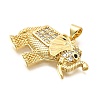 Brass Micro Pave Cubic Zirconia Pendants KK-C087-23G-2