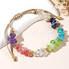 Adjustable Colorful Stone Chip Braid Beaded Chakra Bracelets for Men and Women NQ3537-2