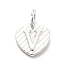 925 Sterling Silver Heart with Capital Letter Charms STER-S009-13V-S-1