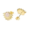 Natural Rose Quartz Stud Earrings EJEW-K288-01G-09-2