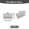 280Pcs Iron Ribbon Crimp Ends IFIN-CP0002-97G-2