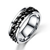 Titanium Steel Curb Chains Rotating Finger Ring PW-WG11205-01-1