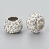 Handmade Alloy Polymer Clay Rhinestone Beads RB-S049-09-2