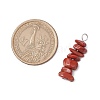 3Pcs Natural Red Aventurine & Red Jasper & Tiger Eye Chip Beaded Constellation Pendants PALLOY-JF03043-05-2