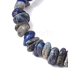 Natural Lapis Lazuli Chip Beaded Stretch Bracelets for Women Men BJEW-JB10652-03-3