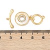 Brass Micro Pave Clear Cubic Zirconia Toggle Clasps KK-K391-26G-4