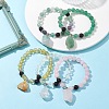 Natural Gemstone Beaded Stretch Bracelets BJEW-JB10070-4