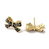 Bowknot Brass Stud Earrings EJEW-R162-05G-3
