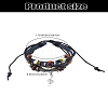 1Pc Leater Braided Multi-strand Bracelet with Alloy Musical Note Charms MUSI-LP0001-01B-2