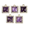 Natural Mixed Gemstone Faceted Square Charms G-I375-06G-2