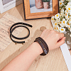 2Pcs 2 Colors Cowhide Wrap Bracelets for Men Women BJEW-GF0001-40-3