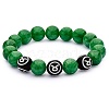 Green Natural Yellow Jade Round Beaded Stretch Bracelet BJEW-SW00077-10-1