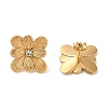 304 Stainless Steel Inlay Rhinestone Stud Earrings EJEW-S227-08G-2