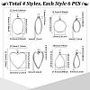 24Pcs 4 Style 304 Stainless Steel Open Back Bezel Pendants PALLOY-UN00029-3