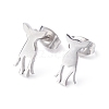 Non-Tarnish Deer Shape 304 Stainless Steel Stud Earrings for Women EJEW-Z017-11P-1