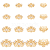 BENECREAT 16Pcs 4 Style Rack Plating Brass Cubic Zirconia Bead Caps KK-BC0013-52-1