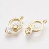 Brass Cubic Zirconia Charms KK-T035-33-2