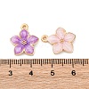 Light Gold Plated Alloy Enamel Pendants ENAM-R136-17-2