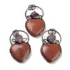 Natural Red Jasper & Amethyst Big Pendants G-A221-04E-1