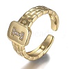 Brass Micro Pave Clear Cubic Zirconia Cuff Rings RJEW-H538-02G-I-3
