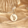 Flat Round with Hollow Microphone Stainless Steel Pendant Necklaces for Women SE2751-2-3