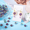 100Pcs 5 Styles Transparent Electroplated UV Plating Glass Beads GLAA-TA0003-19C-7