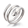 304 Stainless Steel Snake Twist Rings RJEW-N038-114P-1