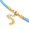 Leather Braided Cord Link Bracelets MAK-K022-01G-01-3
