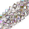 Electroplate Transparent Glass Beads Strands EGLA-N002-29-C01-1