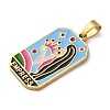 Ion Plating(IP) 304 Stainless Steel Enamel Pendants STAS-Q003-01G-07-3