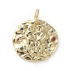 Brass Micro Pave Cubic Zirconia Pendants X-ZIRC-G157-03A-01G-1