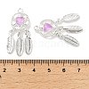 Rack Plating Alloy Rhinestones Pendants PALLOY-D028-05B-S-RS-3