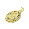 Real 18K Gold Plated Brass Micro Pave Random Color Cubic Zirconia Pendants KK-H472-37B-01G-2