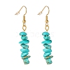 Synthetic Turquoise Chip Beaded Dangle Earrings EJEW-JE04788-07-1