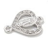 Rack Plating Brass Micro Pave Clear Cubic Zirconia Religion Heart Virgin Mary Connector Charms KK-L224-099P-03-2