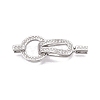 925 Sterling Silver Micro Pave Clear Cubic Zirconia Fold Over Clasps STER-T007-111P-1