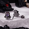 Halloween 925 Sterling Silver Cubic Zirconia Stud Earrings EJEW-P327-01B-B-1