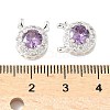 Brass Micro Pave Cubic Zirconia Beads KK-G531-01S-04-3
