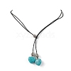 Synthetic Turquoise Heart Lariat Necklace & Dangle Earring Sets SJEW-JS01303-4